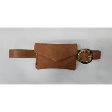 TIM OG SIMONSEN LÆDERBÆLTE, GEMMA BELT, COGNAC GOLD